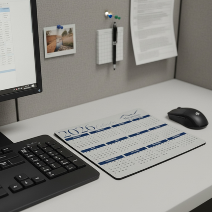 Personalized Business Logo Calendar Mouse Pad With Neoprene Top And Non Slip Rubber Base For Offices And Events