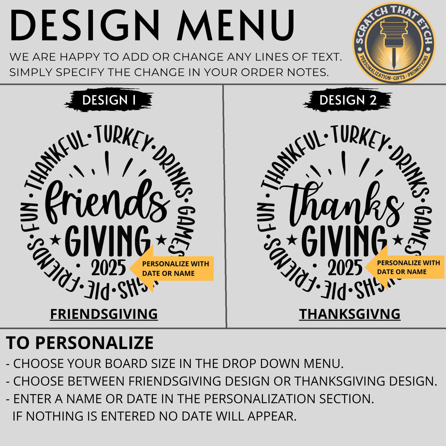 Personalized Friendsgiving Thanksgiving Cutting Board And Charcuterie Serving Board With Family Name For Fall Kitchen Decor And Hosting