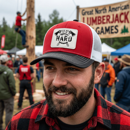Personalized Lumberjack Festival Patch Hat, Custom Richardson 112 Trucker Hat, Lumberjack Days Gift, 4 Designs To Choose From