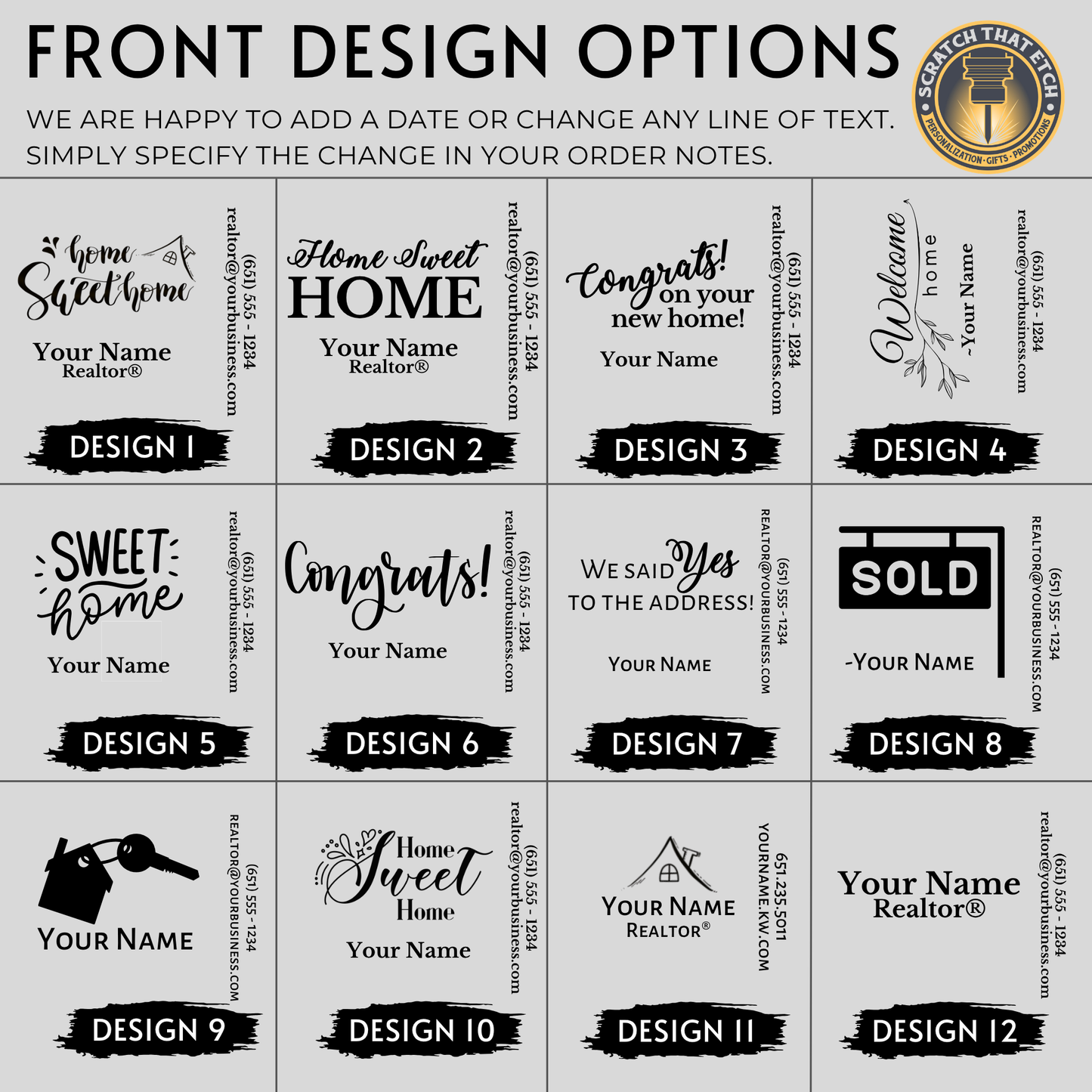 Premium metal REALTOR marketing keychain with personalized double sided rectangle tags for elevated branding with QR code & 12 Design Options