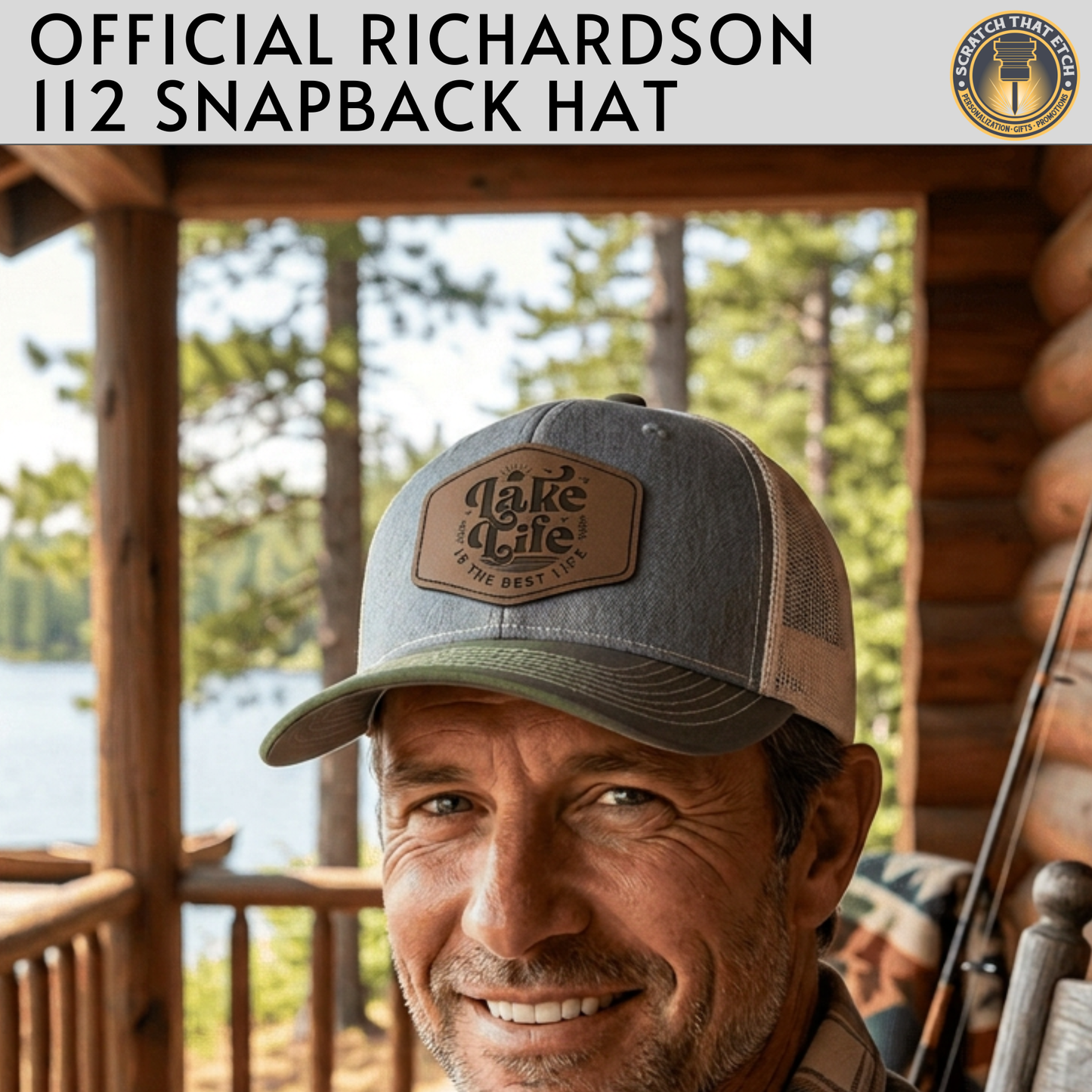 Personalized Lake Life Patch Hats, Richardson 112 Trucker Hat, Custom Logo Snapbacks, Beanies, Relaxed & Casual Hats with Patch