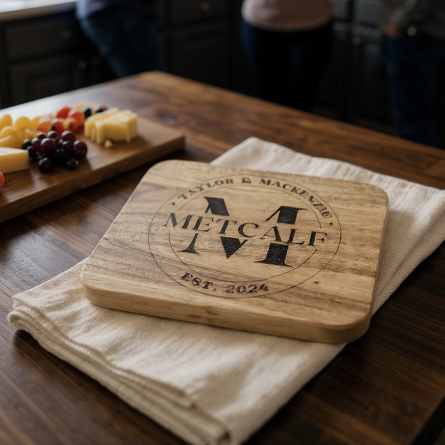 Personalized Cutting Board With Family Name, Multiple Design Styles, Charcuterie And Serving Board
