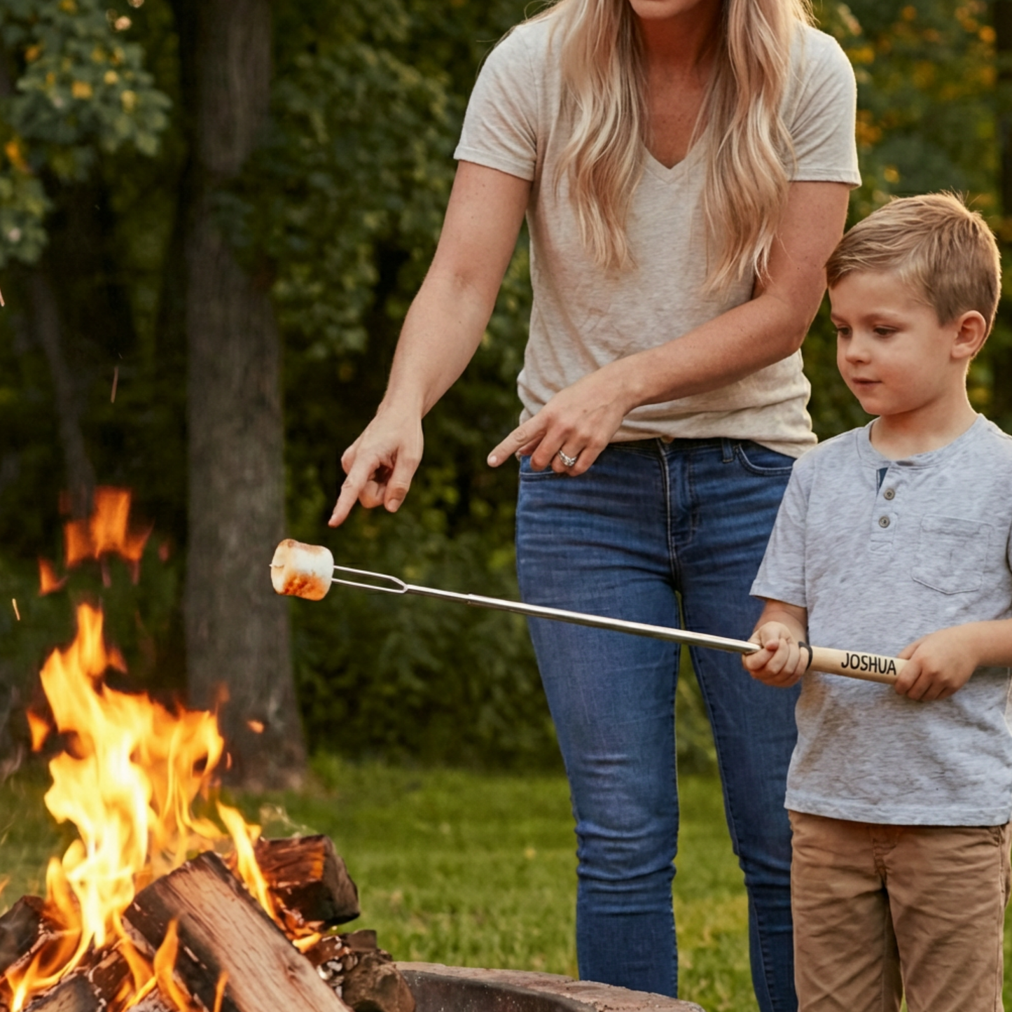 Personalized Telescoping Roasting Stick Skewer Extend To 30 Inch For Fire Pit And Bonfire Backyard Gatherings Roast Marshmallows Hot Dogs Pizza Rolls Pineapple Chunks Bulk Sets Available
