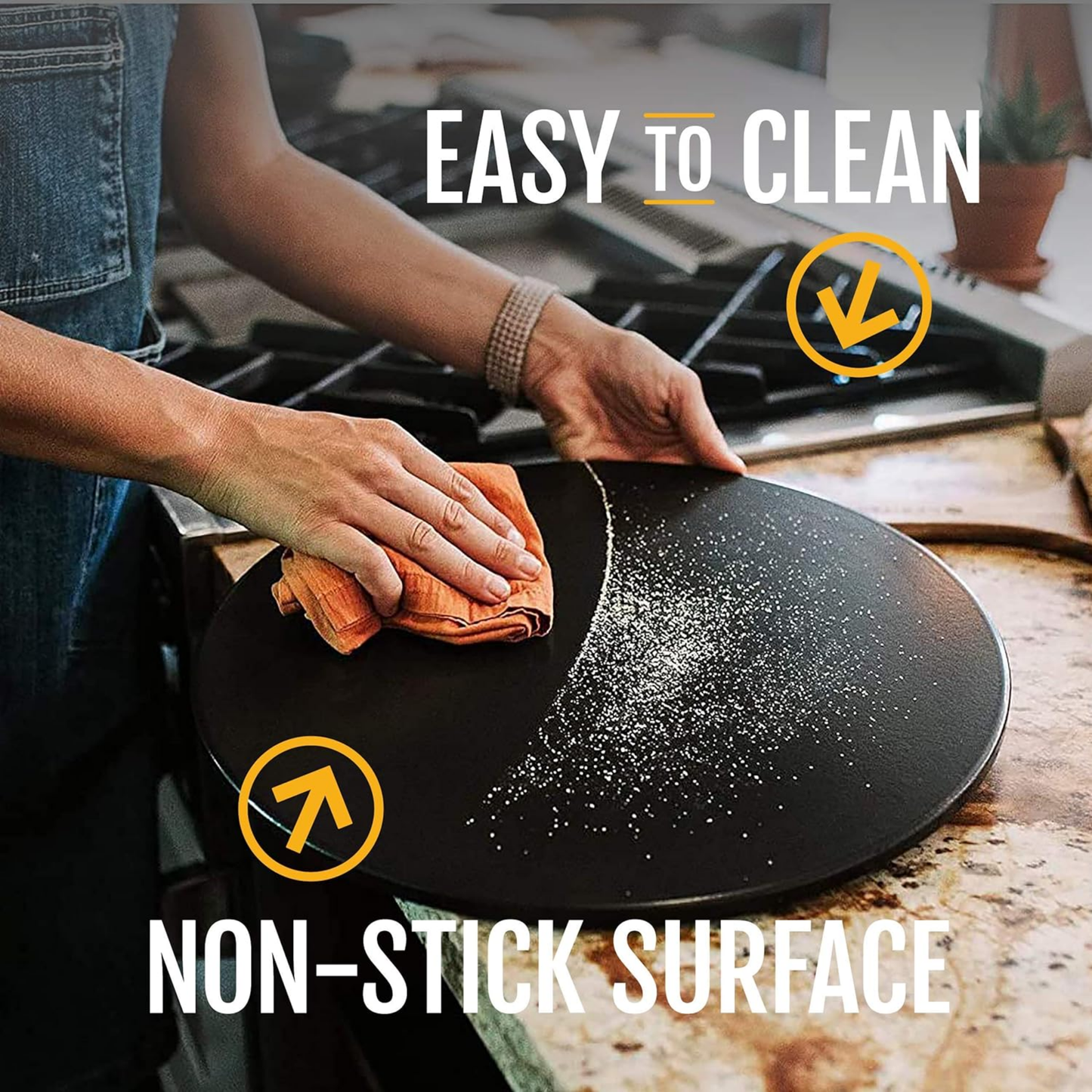 Personalized Black Ceramic Pizza Stone With Heat Resistant Coating And Free Pizza Cutter For Pizza Lovers
