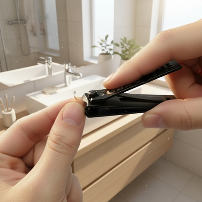Personalized Nail Clipper In Black Or Silver With Angled Or Slightly Curved Blade, Single Or Set Of Two Grooming Tool