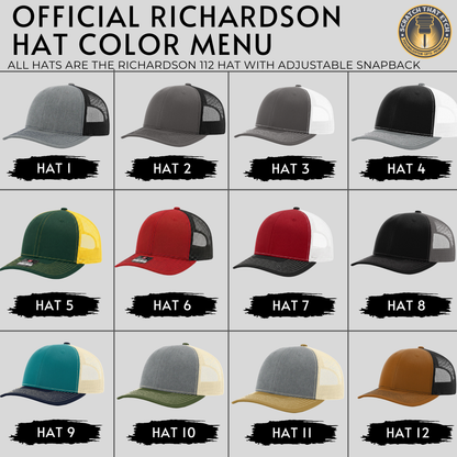 Custom America's 250th Patch Hats 4 Designs Fishing/Hunting/Flags on Richardson 112 Trucker Hat, Custom Snapbacks Beanies Relaxed & Casual Hats