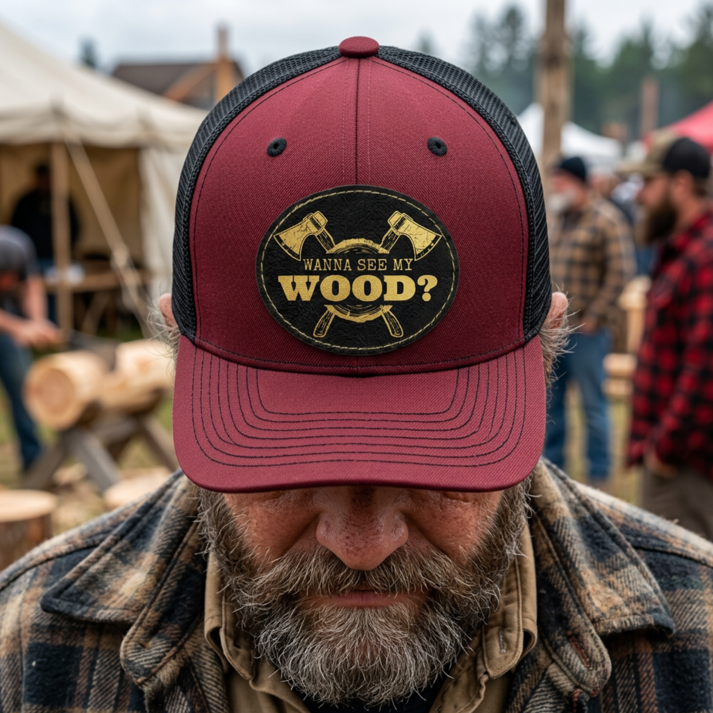 Personalized Lumberjack Festival Patch Hat, Custom Richardson 112 Trucker Hat, Lumberjack Days Gift, 4 Designs To Choose From