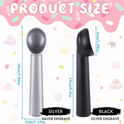 Personalized Aluminum Ice Cream Scoop In Black Or Silver For Bulk Wedding Favors And Save The Date, Up To 30 Characters On Handle