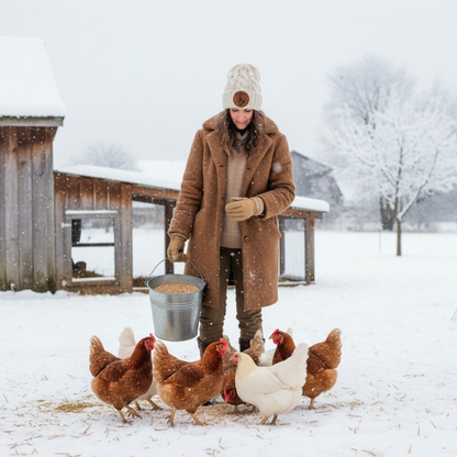FCAWF chicken patch winter beanie knit hat for chicken moms and lovers, available in black grey teal sunflower burnt orange hot pink light pink beige