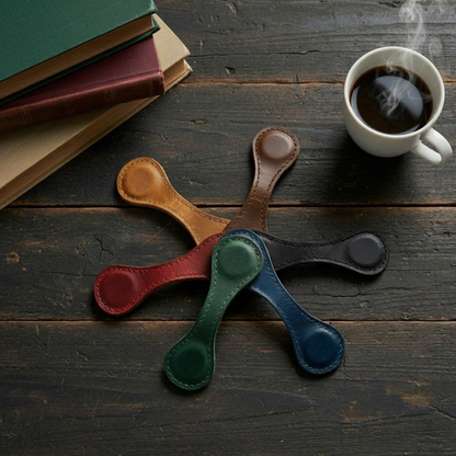Personalized Round Magnetic Leather Bookmark Strong Hold Page Marker For Book Lovers Students And Teachers