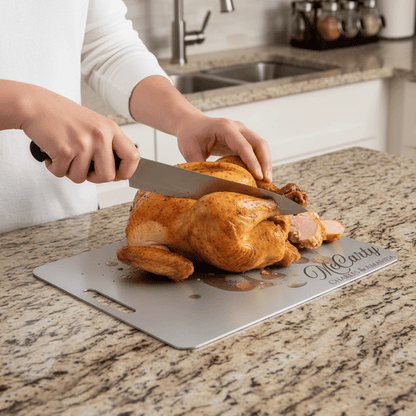 Personalized Stainless Steel Titanium Cutting Board In Three Sizes Thin 0.04 Inch Lightweight Easy To Clean For All Foods