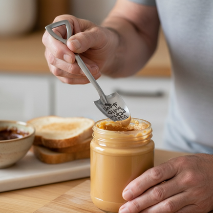 Personalized Stainless Steel Peanut Butter Shovel Spoon For Peanut Lovers Dad Grandpa Papa Funny Foodie Kitchen Spoon