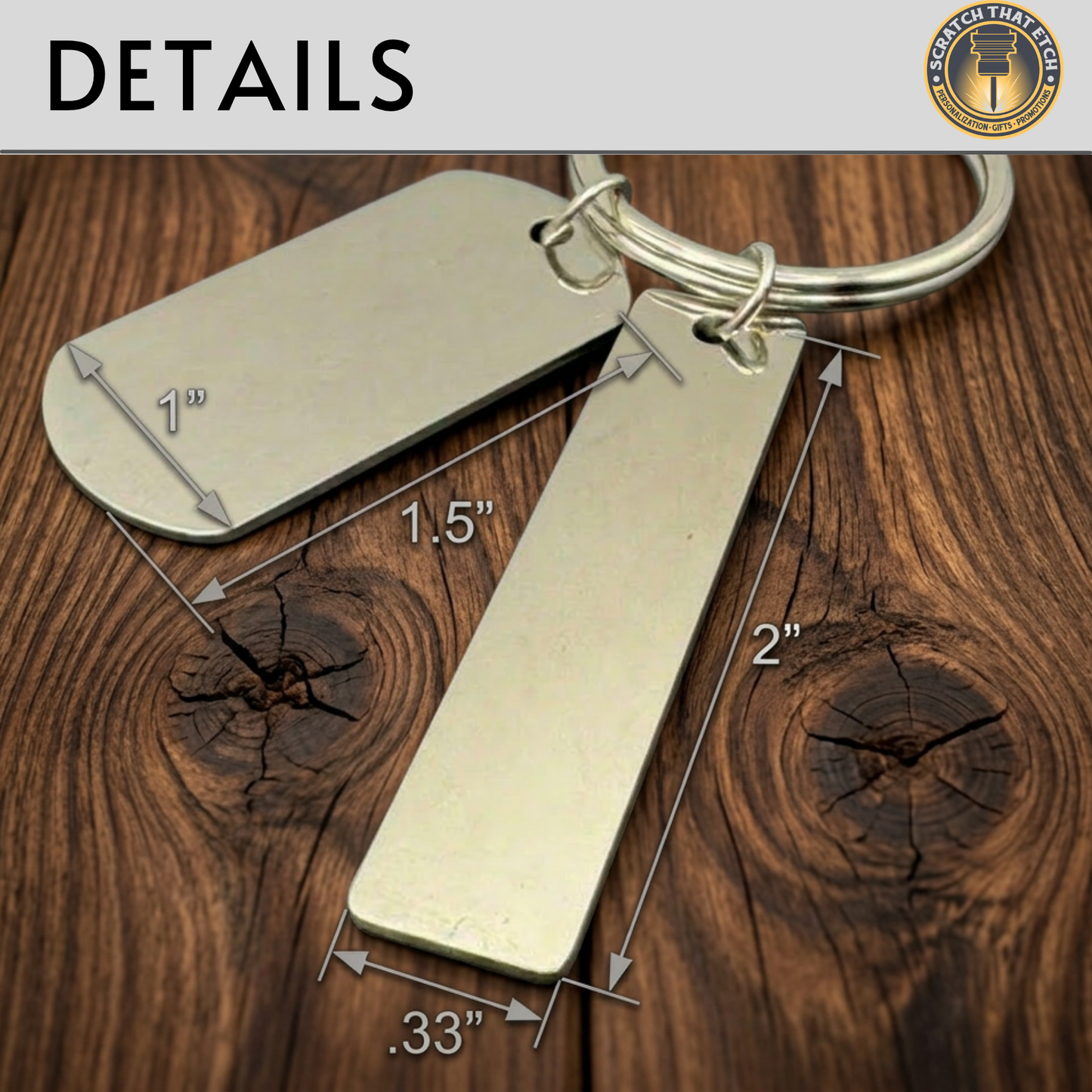Premium metal REALTOR marketing keychain with personalized double sided rectangle tags for elevated branding with QR code & 12 Design Options