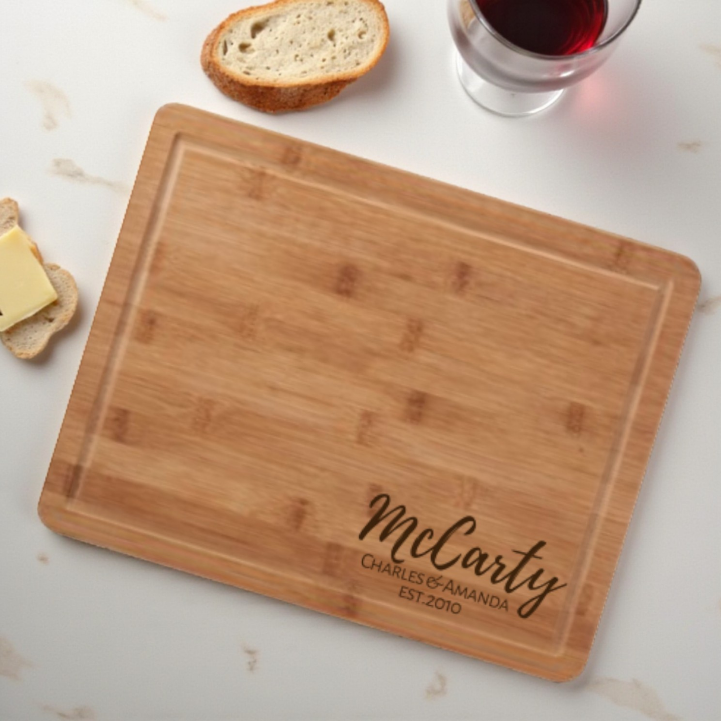 Personalized Name Cutting Board With Multiple Designs, Family Name Charcuterie And Cheese Board In Bamboo Or Acacia, Wedding And Housewarming Keepsake