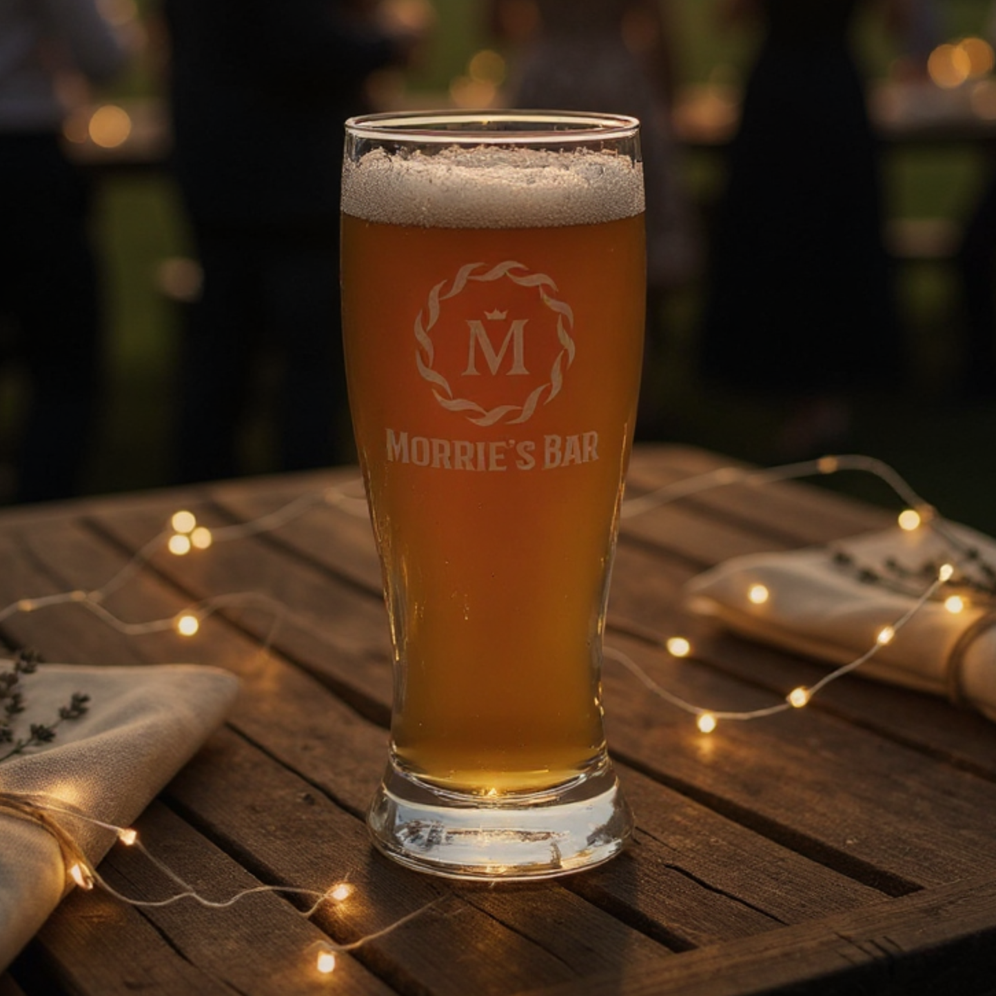 Personalized 16 OZ Pilsner Glass — Design Your Own Or Choose From Our Artwork — Crisp Beer Glass For Home Bars, Weddings, And Breweries