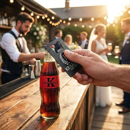 Personalized Wedding Favor Bottle Opener, Custom Wedding Reception Gift, Wallet Bottle Opener, Wedding Guest Favor Keepsake