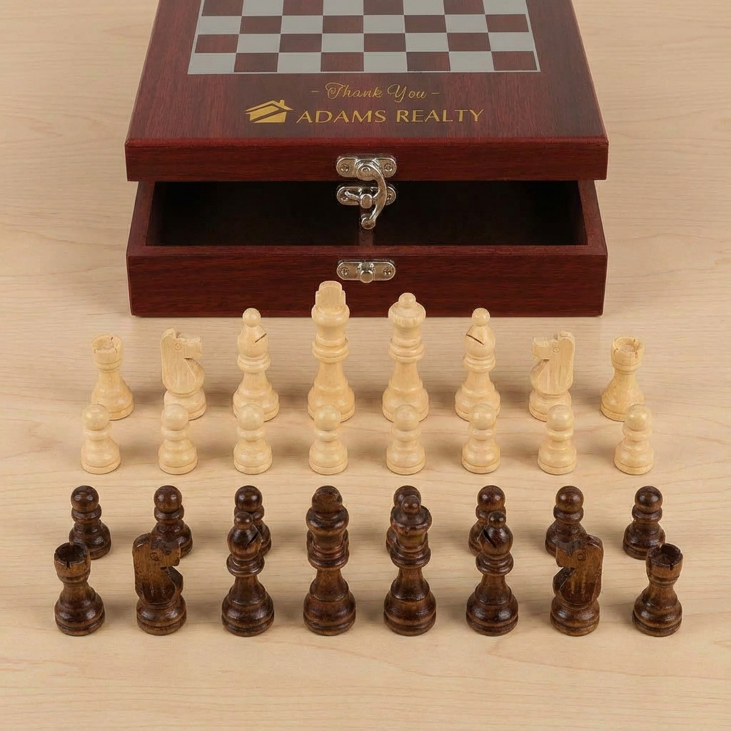 Personalized Rosewood Folding Chess Set And Board For Travel And Home With Elegant Finish And Timeless Style