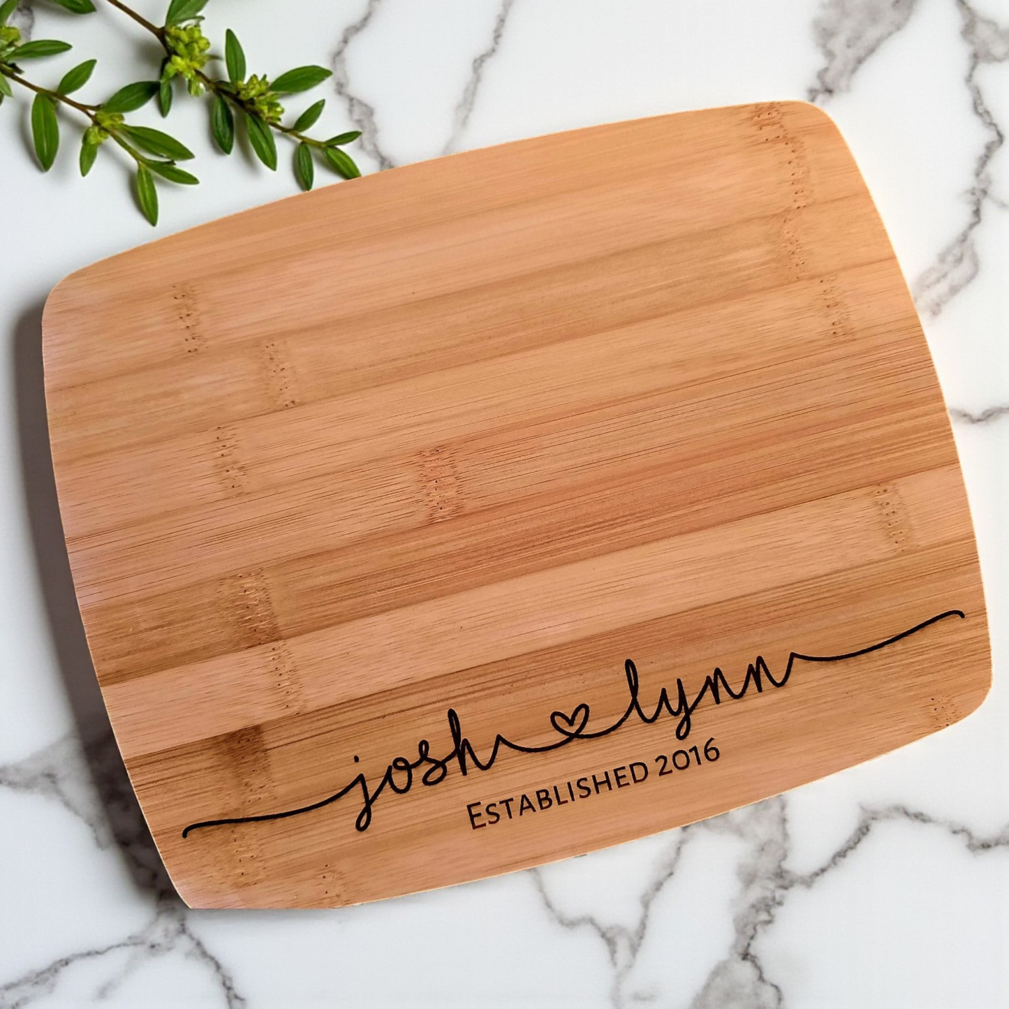 Family Name Personalized Cutting Board In Bamboo Or Acacia — Heirloom Serving Board For Weddings, Housewarmings, And Anniversaries — Kitchen-Ready Keepsake That Elevates Entertaining And Celebrates Your Home