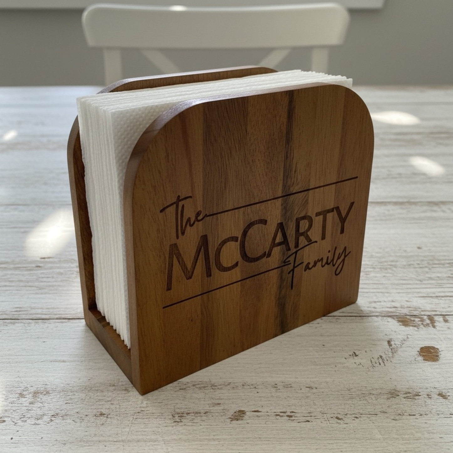 Personalized Wooden Napkin Holder For Kitchen Or Patio Dining Elegant Wood Organizer For Napkins Perfect For Newlyweds And New Homeowners