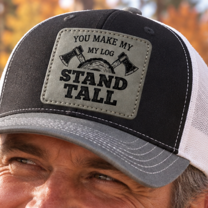 Custom Lumberjack Large Log Stand Tall Hat- Lumberjack Days Trucker Hat, Custom Richardson 112 Hat & Signature Hats FOUR Designs