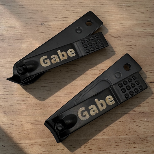 Personalized Nail Clipper In Black Or Silver With Angled Or Slightly Curved Blade, Single Or Set Of Two Grooming Tool