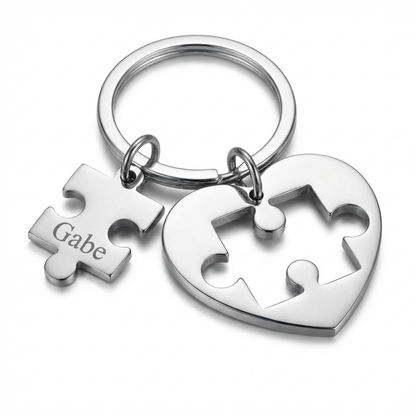 Personalized Stainless Steel Puzzle Piece Keychain For Autism Awareness With Kindness Is Key For Proud Autism Mom Or Dad