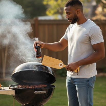Personalized Wooden BBQ Grill Scraper With Built In Bottle Opener For Dad Pap Grandpa And Grill Masters Must Have Grill Accessory