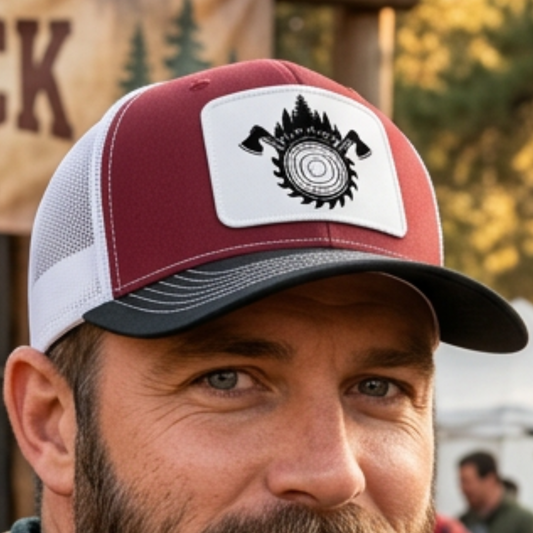 Custom Lumberjack Blade Festival Hat, Lumberjack Days Trucker Hat, Custom Richardson 112 Hat & Signature Hats FOUR Designs To Choose From