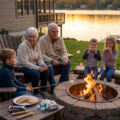 Personalized Lake Life Roasting Sticks, Cabin Bonfire Skewer, Lake House Campfire Gift, Grandparent & Family Smores Stick Weekend Fun