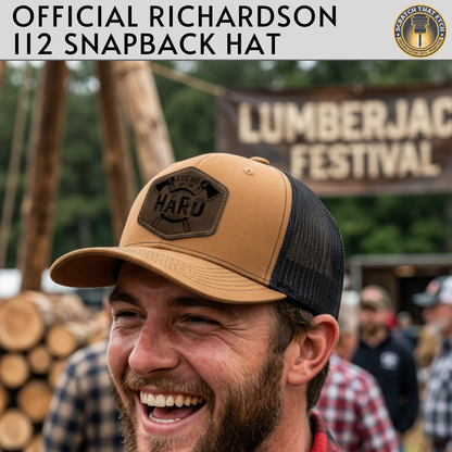 Personalized Lumberjack Festival Patch Hat, Custom Richardson 112 Trucker Hat, Lumberjack Days Gift, 4 Designs To Choose From