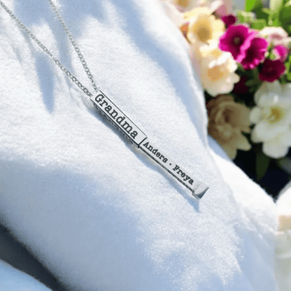 Personalized Hidden Message Necklace For Grandma In Stainless Steel Gold Rose Gold Or Silver With Up To Four Sides Personalized Cherish Grandmother Keepsake Jewelry