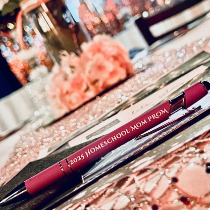 Personalized Silicone Stylus Pen with Name, Initials, or Event Details, Rose Gold Accents, Custom Gift for Work, School, or Corporate Events