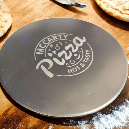 Personalized Black Ceramic Pizza Stone With Heat Resistant Coating And Free Pizza Cutter For Pizza Lovers