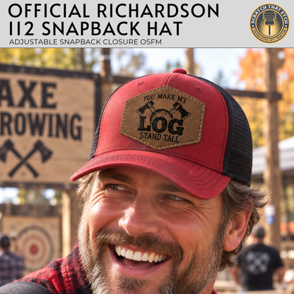 Custom Lumberjack Large Log Stand Tall Hat- Lumberjack Days Trucker Hat, Custom Richardson 112 Hat & Signature Hats FOUR Designs