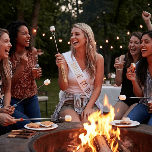 Personalized Girls Weekend Roasting Sticks, Bachelorette Bonfire Skewer, Glamping Campfire Gift, Bridesmaid Party Favor, S’mores Stick