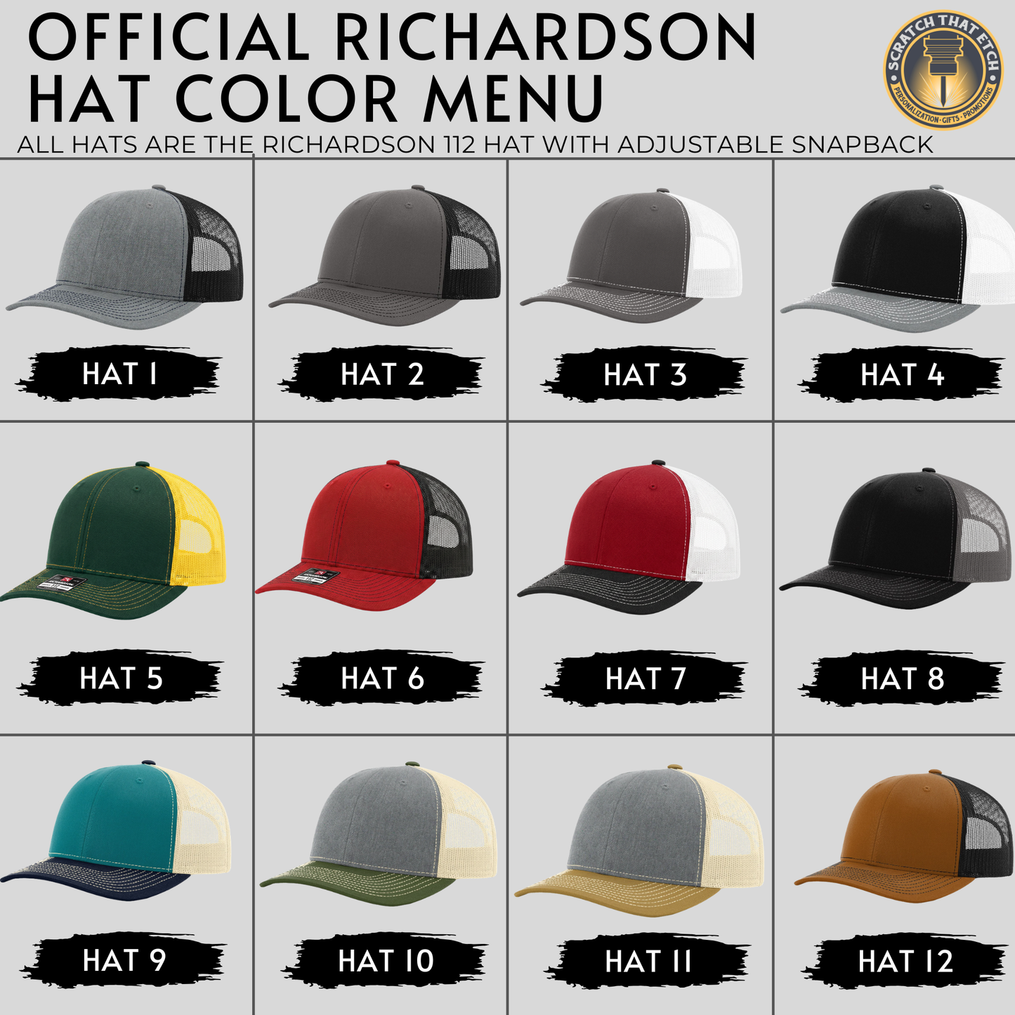 Personalized Lake Life Patch Hats, Richardson 112 Trucker Hat, Custom Logo Snapbacks, Beanies, Relaxed & Casual Hats with Patch