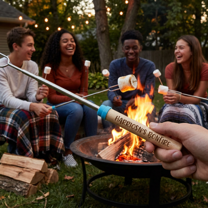 Personalized Family Reunion Roasting Sticks, Teen Backyard Bonfire Fun, Family Camping Trip S’mores Skewers, Custom Campfire Gift For Groups