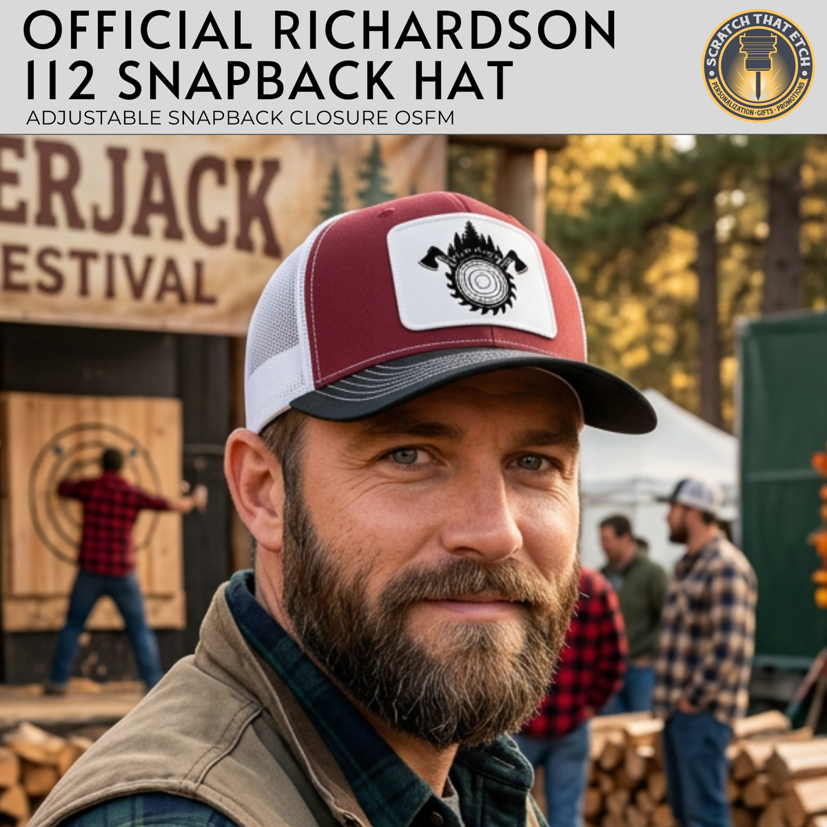 Custom Lumberjack Hardwood Hat, Lumberjack Days Trucker Hat, Custom Richardson 112 Hat & Signature Hats FOUR Designs To Choose From