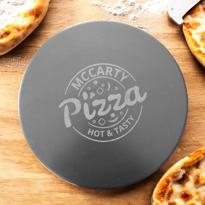 Personalized Black Ceramic Pizza Stone With Heat Resistant Coating And Free Pizza Cutter For Pizza Lovers