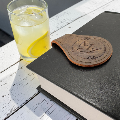Personalized Round Magnetic Leather Bookmark Strong Hold Page Marker For Book Lovers Students And Teachers