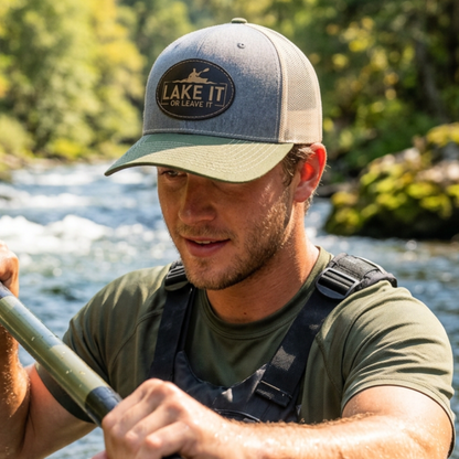 Personalized Lake Life Paddleboard Patch Hats Design, Richardson 112 Trucker Hat, Custom Logo Snapbacks, Beanies, Relaxed/ Casual Hat Choice
