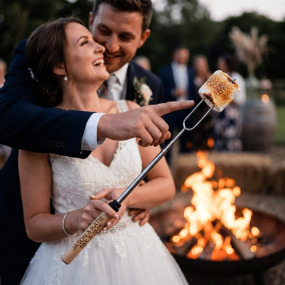 Personalized Wedding Roasting Sticks, Bonfire Wedding Favor, Custom Skewer, Reception Fire Pit Favor, Names Date Gift for Guests
