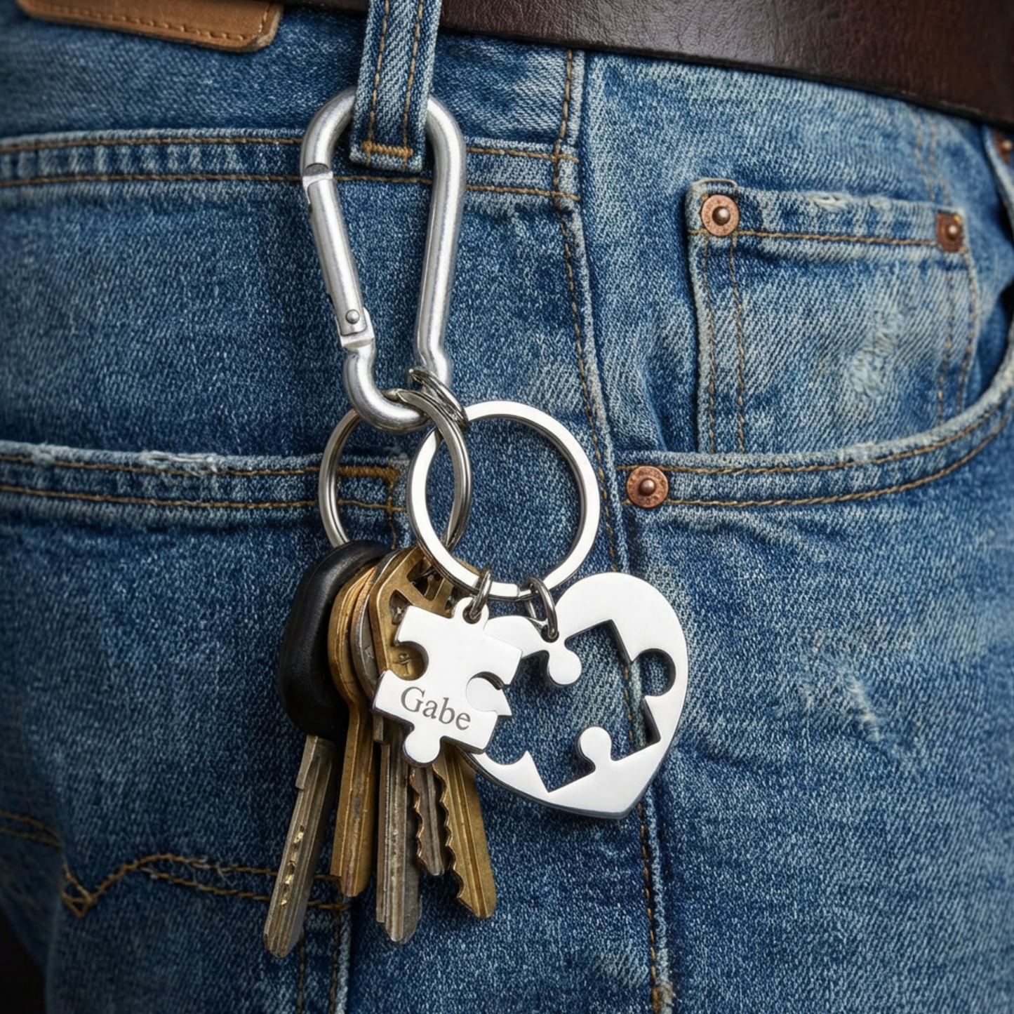 Personalized Stainless Steel Puzzle Piece Keychain For Autism Awareness With Kindness Is Key For Proud Autism Mom Or Dad