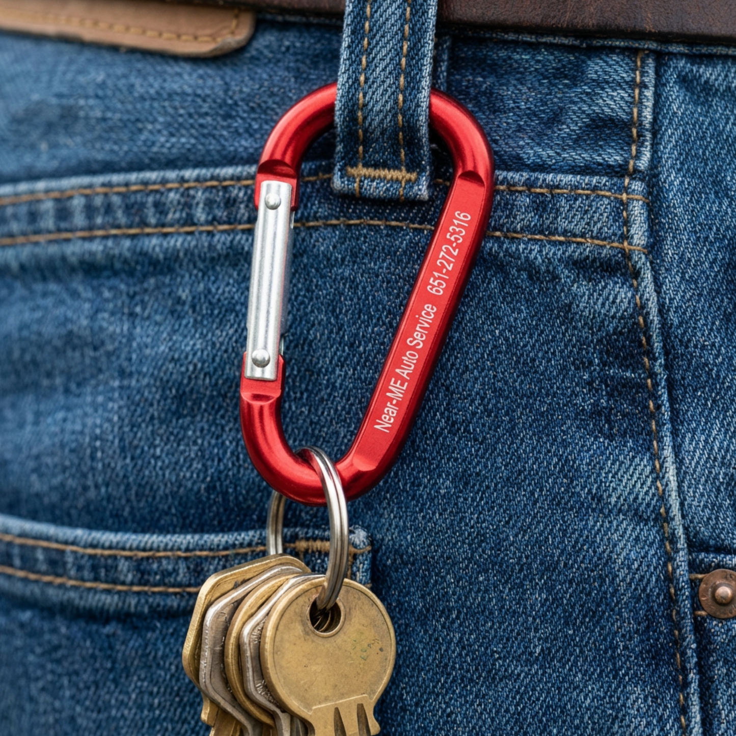 Personalized Metal Carabiner Clip With Name Logo Or Saying, One Or Both Sides 3" Long