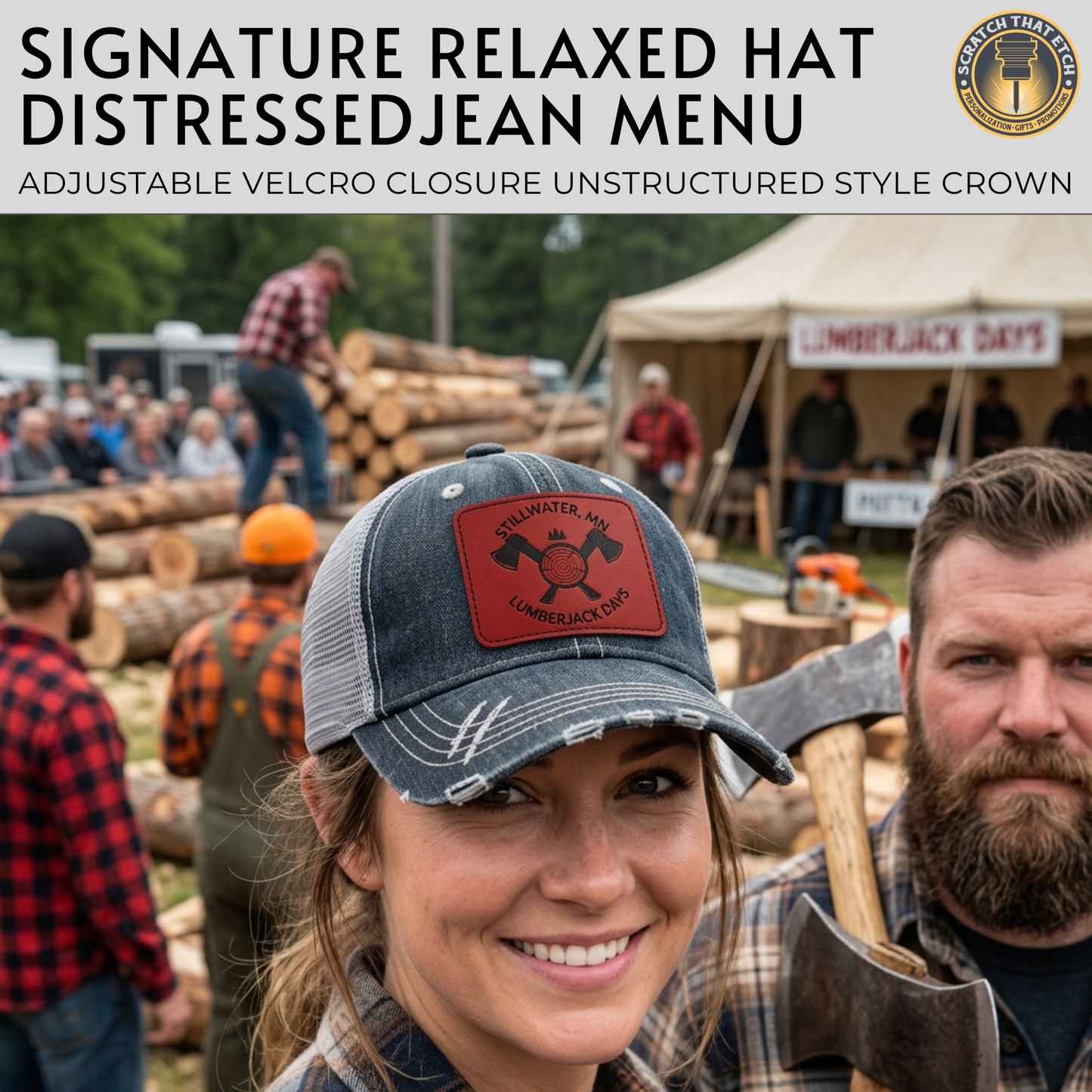 Personalized Lumberjack Festival Hat, Lumberjack Days Trucker Hat, Custom Richardson 112 Hat and Signature Hats FOUR Designs To Choose From