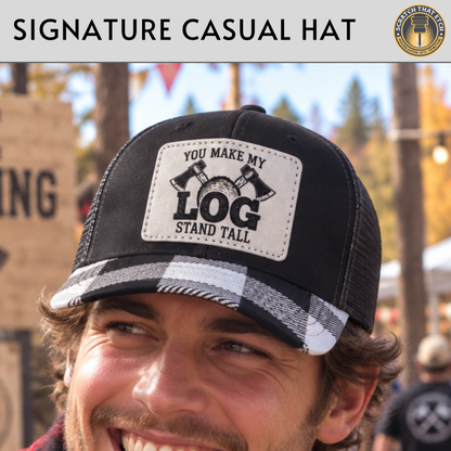 Custom Lumberjack Large Log Stand Tall Hat- Lumberjack Days Trucker Hat, Custom Richardson 112 Hat & Signature Hats FOUR Designs