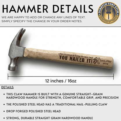 Personalized 3 pcs Tool Set for Dad, Custom Hammer Tape Measure & Screwdriver Gift for Grandpa, Father’s Day Birthday Gift Idea For Him