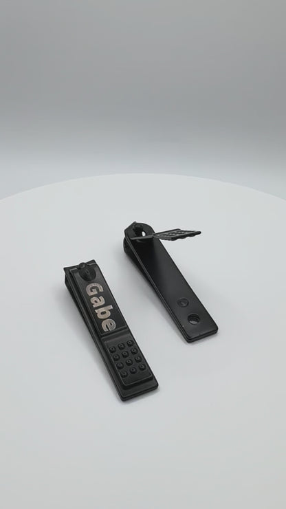 Personalized Nail Clipper In Black Or Silver With Angled Or Slightly Curved Blade, Single Or Set Of Two Grooming Tool