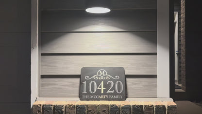 Personalized Matte Black Metal House Sign | Custom Address Plaque, Family Name, House Number, Outdoor Wall Decor Or House Warming Gift