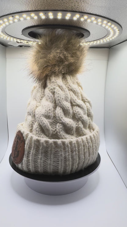 Cheeky Chicken Mom Beanie With FCAWF Patch Cozy Knit Winter Hat With Pom Great Gift  For Chicken Lovers Of All Kinds